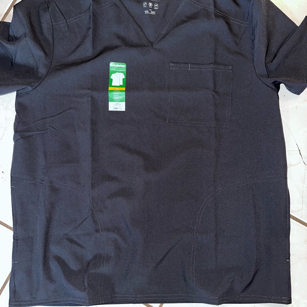 Scrubstar charcoal gray V-Neck Short Sleeve Scrub Top new size large